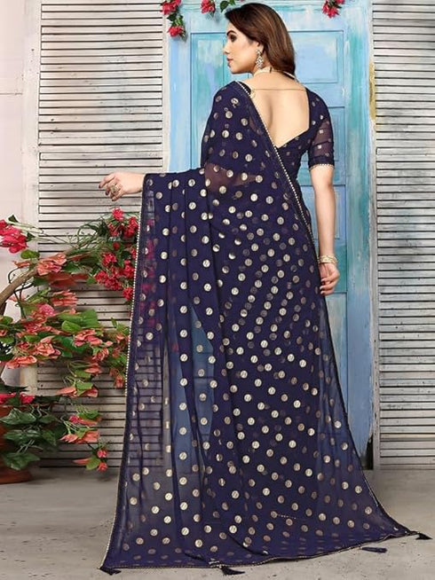 Vasthrlay Georgette Printed Unstitched Maroon Saree