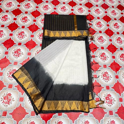 Vasthrlay Nr Handloom Bhagalpuri Running Green Orange