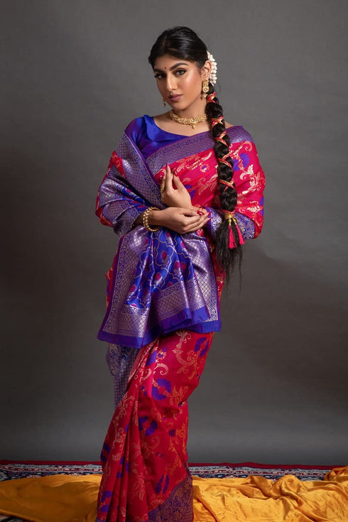 Vasthrlay Banarasi Unstitched Saree