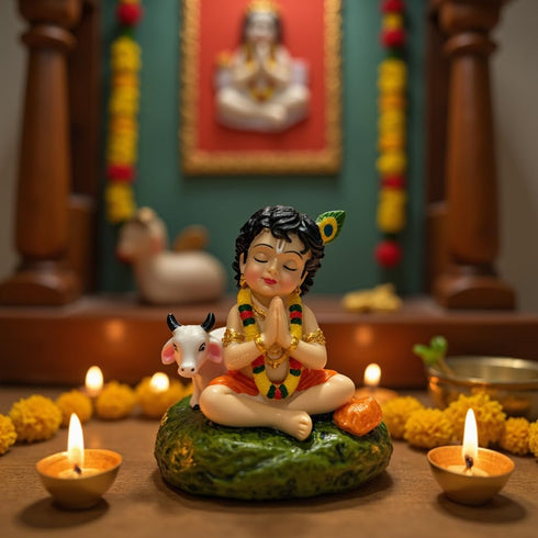 UNOVATE Krishna Idol Small | Lord Krishna Murti