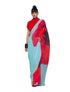 VasthrlayCrushed Georgette Unstitched Blue Red Ethnic Wear