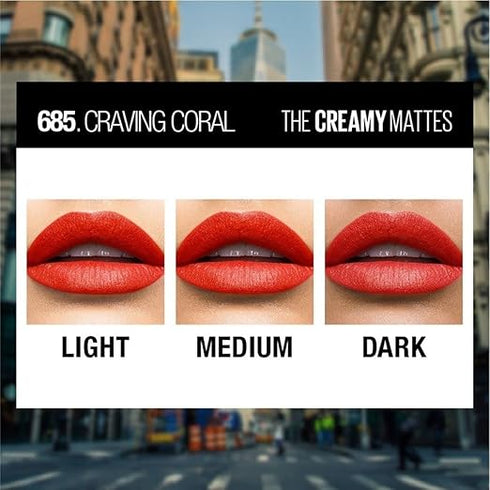 Maybelline Creamy Matte Lipstick / 685 Craving Coral