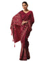 Vasthrlay Vichitra Printed Unstitched Maroon Saree