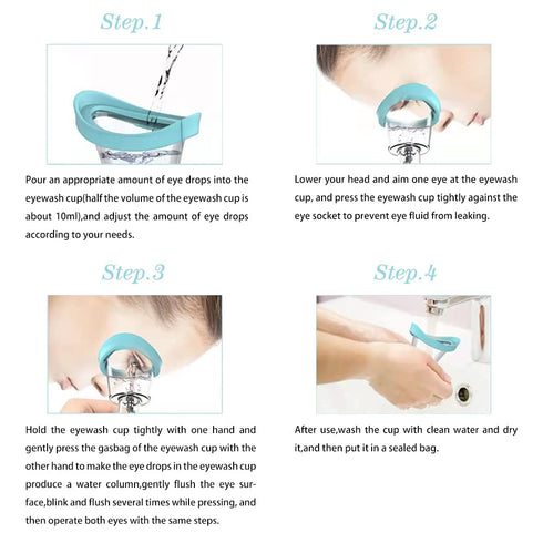Portable Silicone Manual Air Pressure Eye Wash Cup