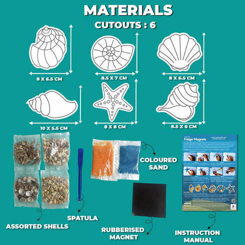 TOYKRAFTT DIY Seashell Fridge Magnet Making Kit for Kids