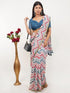 Vasthrlay Multicolour Multi Print Design Linen Ready To Wear Saree