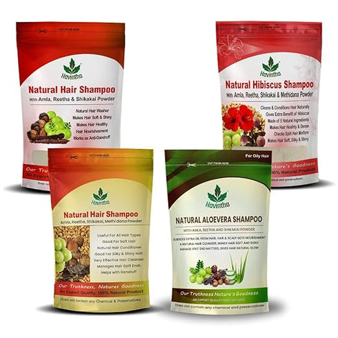 Havintha - Natural Herbal Powder Shampoo for Hair - 4 Types Shampoo