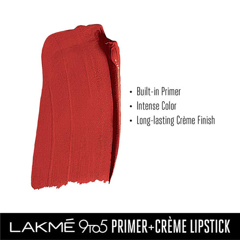Lakme 9To5 Primer + Creme Lip Color | Ruby Result CR1