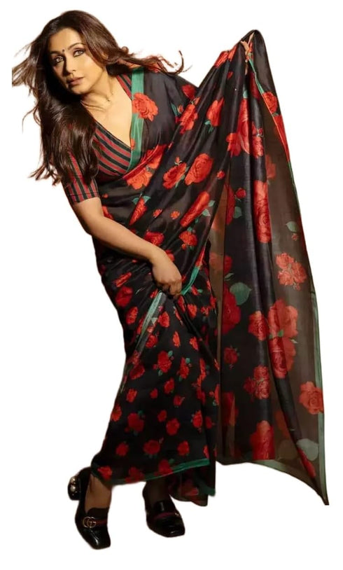 VasthrlayChanderi Unstitched Mukherjee Blackk Black Free Ethnic Wear