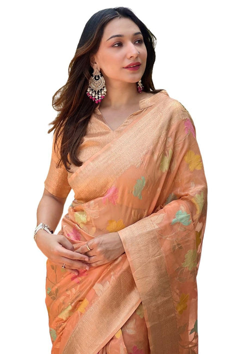 Vasthrlay Organza Handloom Blouse Ethnic Wear