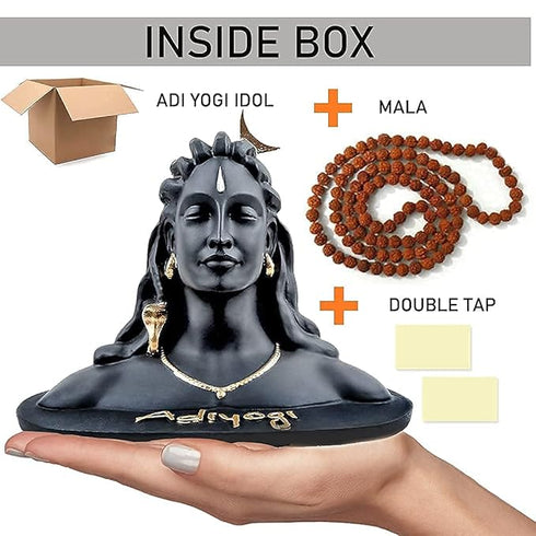JD FRESH 5.5 Inch Adiyogi Statue with Rudraksh Mala
