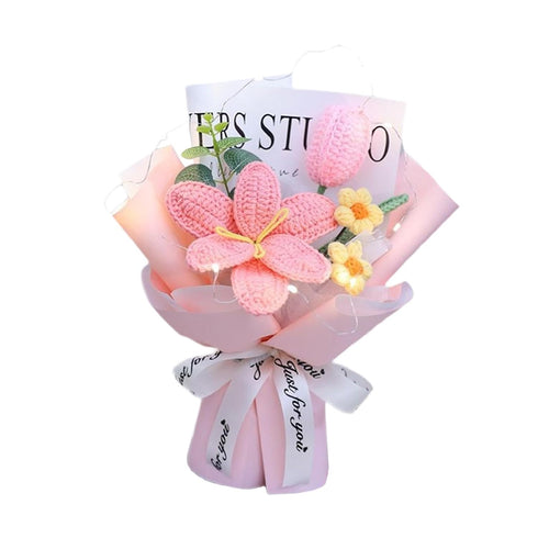 Crochet Flower Bouquet, Pink