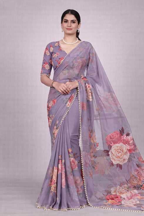 Vasthrlay Georgette Detailing Lightweight Breathable