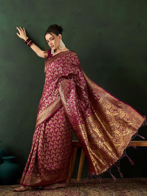 Vasthrlay Banarasi Traditional Unstitched Saree