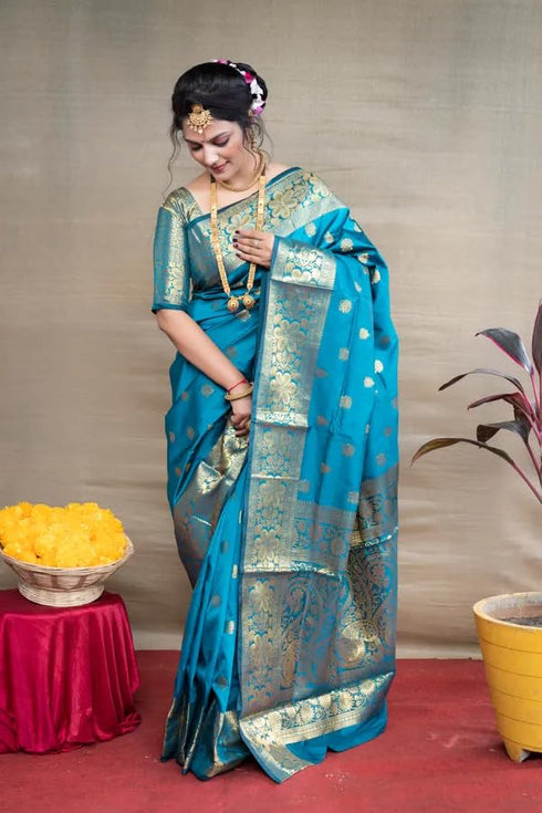 Vasthrlay Banarasi Unstitched Saree