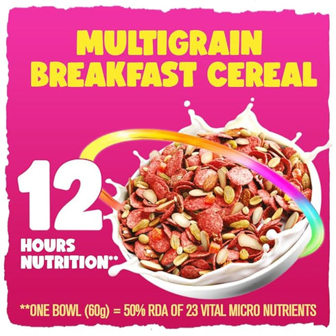 Manna Go Grains Crunchies, Rose Almond. Multigrain Breakfast Cereal for Kids