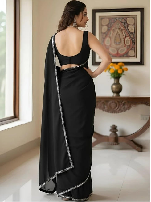 Vasthrlay Georgette Unstitched Ethnic Wear
