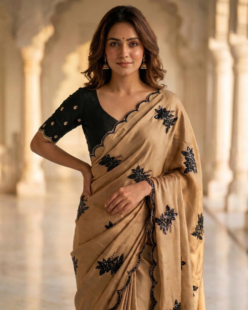 Vasthrlay Handcrafted Embroidered Contrast