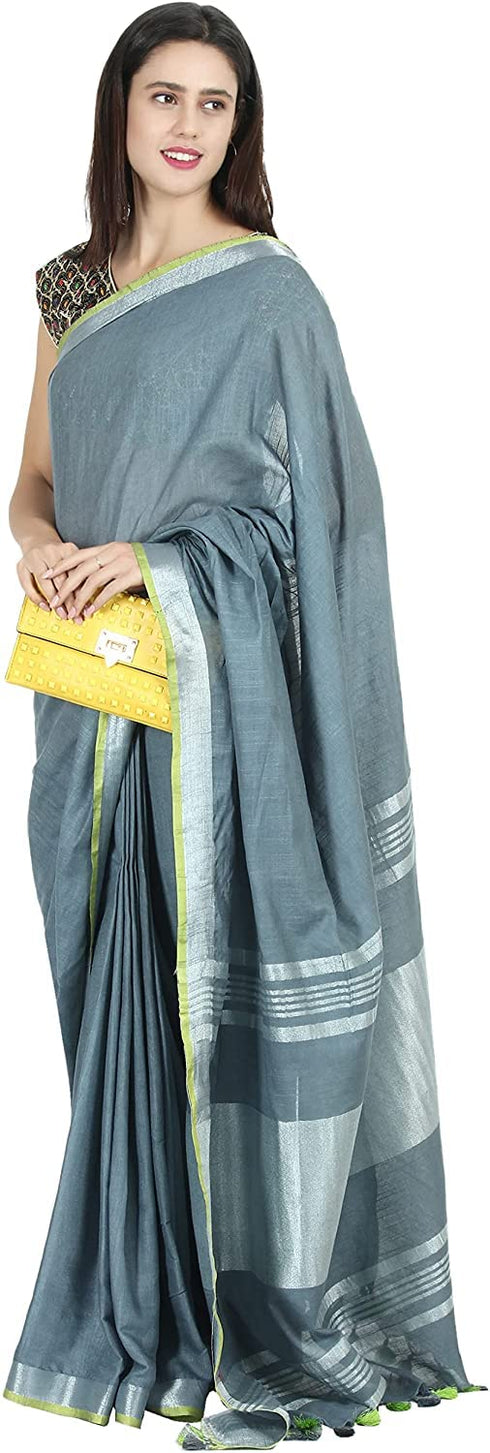 Vasthrlay Handloom Summer Contrast Vibrant Green