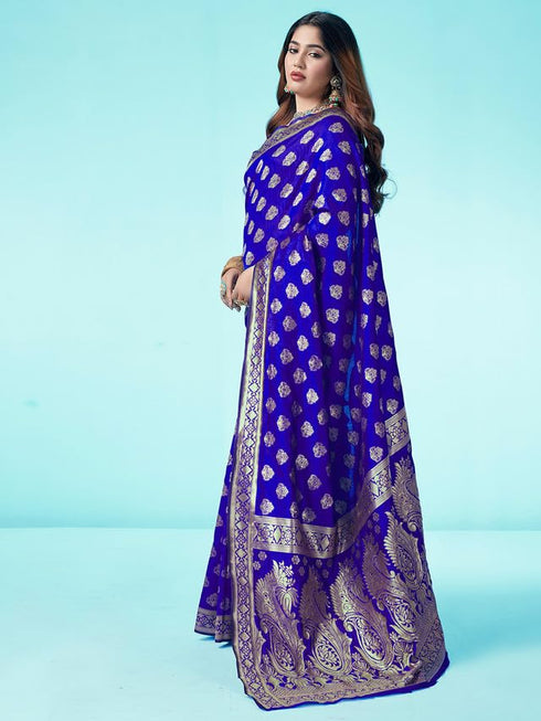 Vasthrlay Banarasi Jacquard Unstitched 3409s112n Turmeric