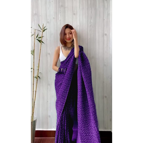Vasthrlay Georgette CRUSH Purple Purple