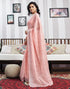 Vasthrlay Womens Printed Unstitched Peach Saree