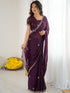 Vasthrlay Wine Georgette Saree