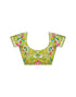 Vasthrlay Georgette Bandhani Lime Green Saree With Unstitched Blouse Piece