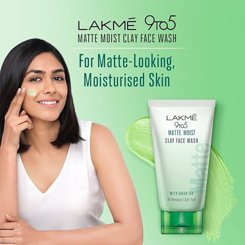 Lakme 9to5 Matte Moist Clay Facewash Green Tea Kaolin