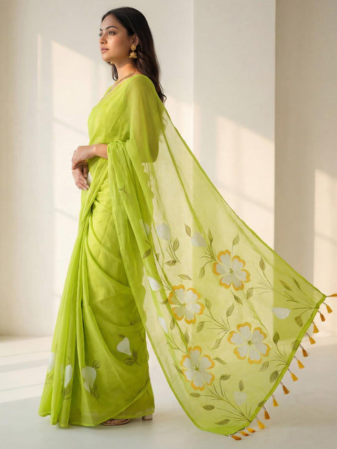 Vasthrlay Yellow Cotton Lightweight Ethnic Wear