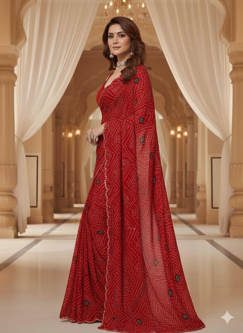 Vasthrlay Georgette Sequined Embroidered Designer