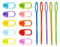 Plastic Locking Knitting Crochet Stitch Markers (10 Pcs, Multicolor) + Colourful Large