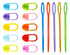 Plastic Locking Knitting Crochet Stitch Markers (10 Pcs, Multicolor) + Colourful Large