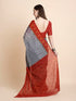 Vasthrlay Cotton Printed Mulmul Blue Saree