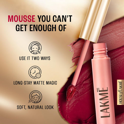 Lakme 9 To 5 Weightless Matte Mouse Lip & Cheek Color | Rosy Plum