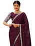 Vasthrlay Sequins Embroidery Black Saree