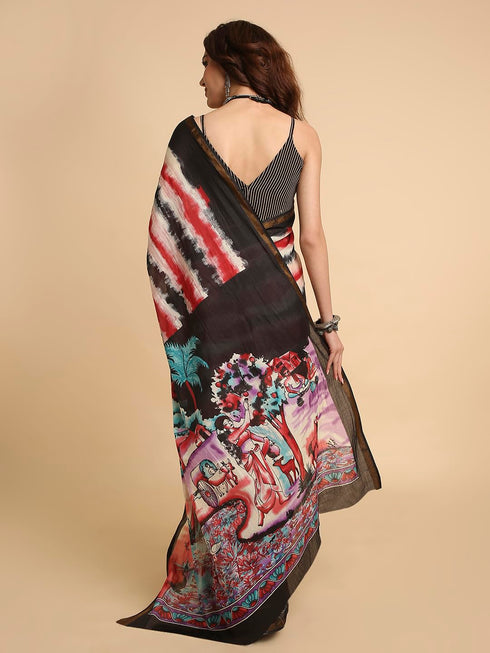 Vasthrlay Lightweight Breathable Traditional Printed Saree