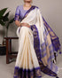 Vasthrlay Kanjivaram Saree Blouse Off White