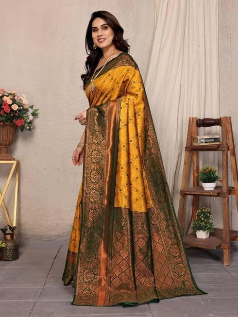 Vasthrlay Banarasi Unstitched Saree