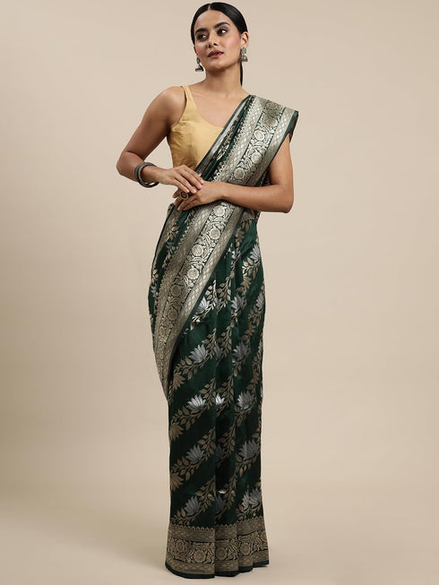 Vasthrlay Silver Banarasi Saree