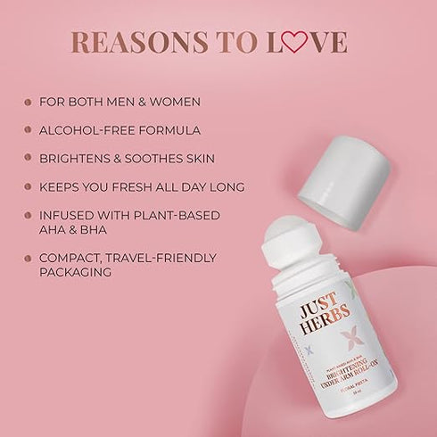 Just Herbs Under Arm Roll On for Women Floral Fiesta