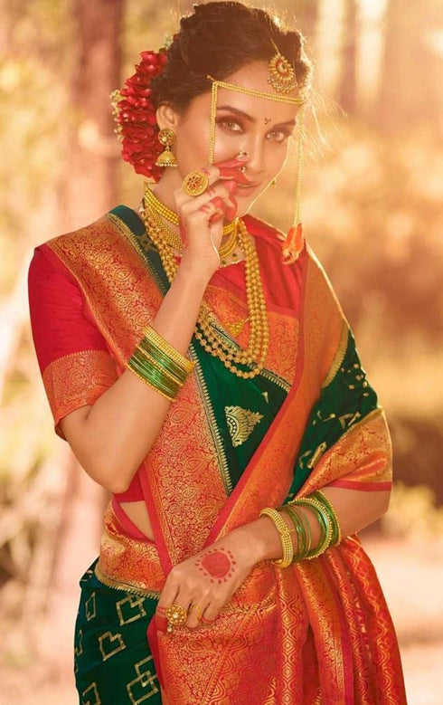 Vasthrlay Green Kanjivaram Saree