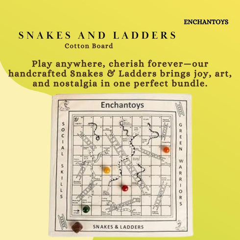 Snakes and ladders Cotton Fabric Board Game