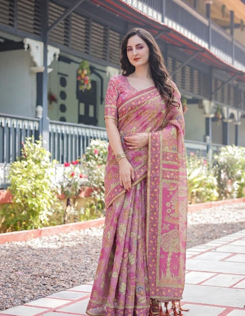 Vasthrlay Premium Floral Tassel Unstitched