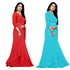 VasthrlayGeorgette Unstitched Red Firozi Blue Free Ethnic Wear