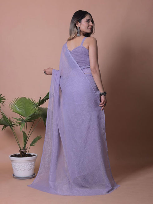 Vasthrlay Lavender Unstitched Saree