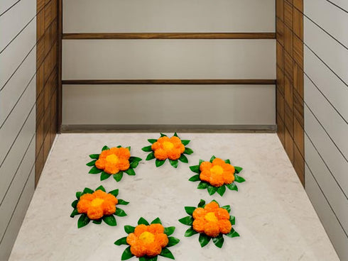 JH Gallery Handmade Artificial Flowers Rangoli Set - Home Decor| Festive Decor