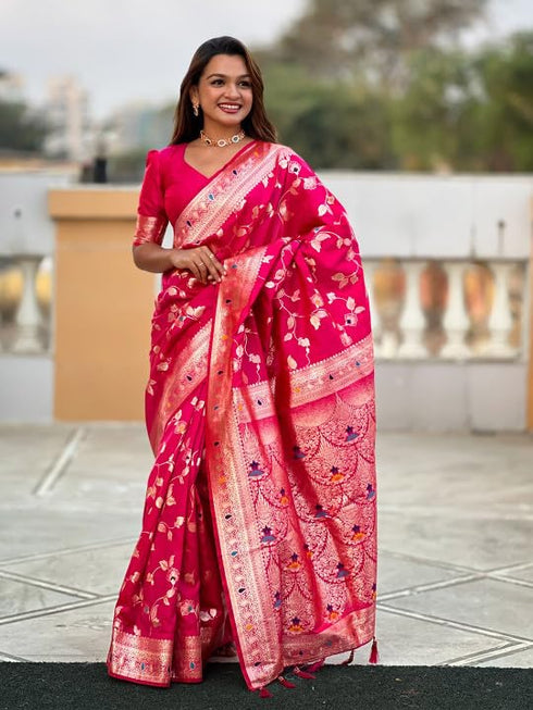 Vasthrlay Jacquard Unstitched Saree