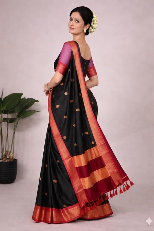 Vasthrlay Traditional Matching Unstitched Orangeblack