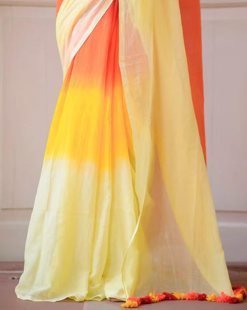 Vasthrlay Multicolour Gradient Traditional Greenorange